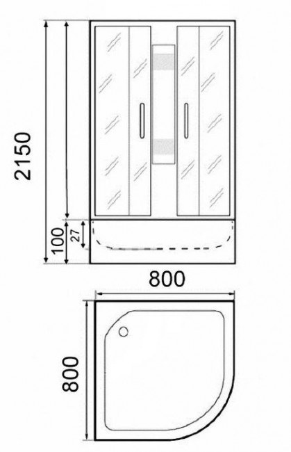 Душевая кабина Parly F811B 80*80