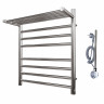 Полотенцесушитель электрический Point Аврора PN10156SPE П7 500*600 с полкой левый/правый хром