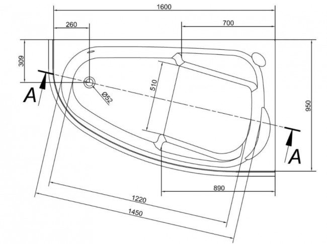 Ванна акриловая Cersanit Joanna 160*95 правая WA-JOANNA*160-R Ванна акриловая Cersanit Joanna 160*95 правая WA-JOANNA*160-R