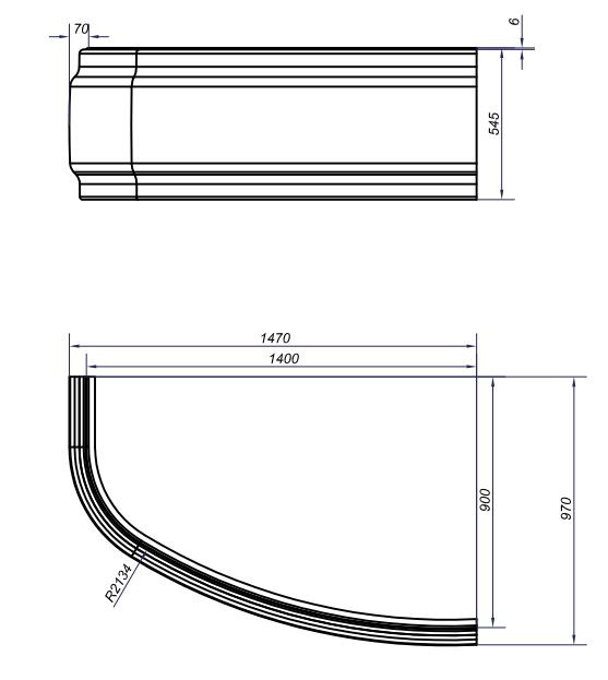 Панель для ванны Cersanit Joanna 140 правая PA-JOANNA*140-R