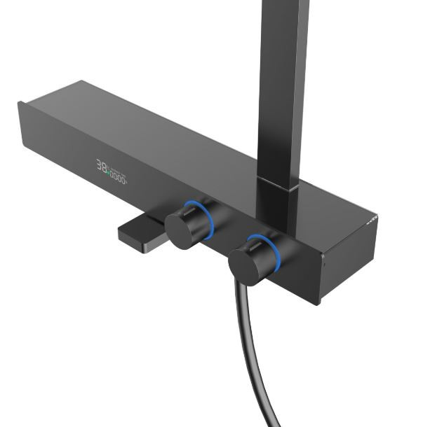 Душевая система Vincea Inspire VSFS-3I13TGM термостат вороненая сталь