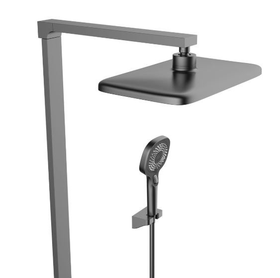 Душевая система Vincea Inspire VSFS-3I13TGM термостат вороненая сталь