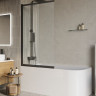 Шторка для ванны BelBagno LUCE-VF-11-100/145-C-NERO прозрачное