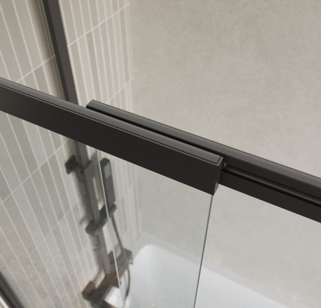 Шторка для ванны BelBagno LUCE-VF-11-100/145-C-NERO прозрачное