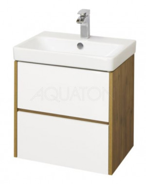Тумба под раковину Акватон Сканди 55 1A251701SDZ90 белая дуб рустикальный