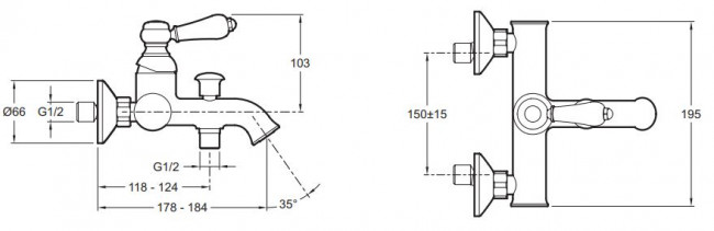 Смеситель Jacob Delafon Louise E24363-CP для ванны