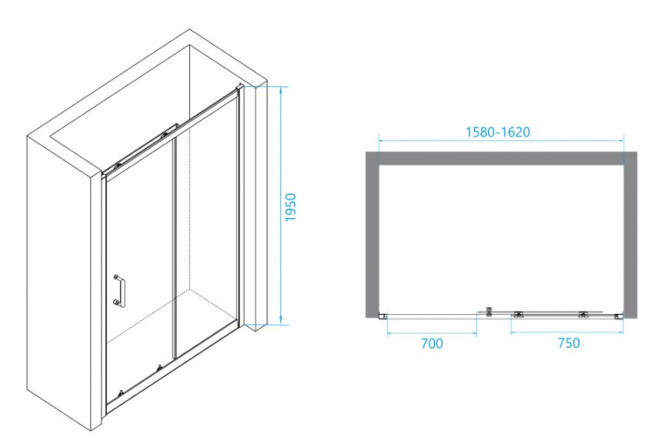 Душевая дверь RGW PA-14B 160 41081416-14 прозрачное