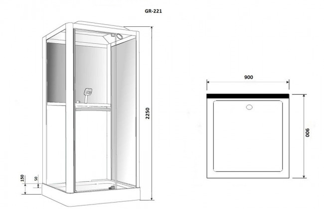 Душевая кабина Grossman GR221 90*90 Душевая кабина Grossman GR221 90*90
