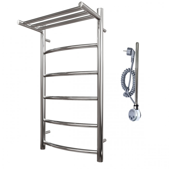 Полотенцесушитель электрический Point Афина PN04158PE П5 500*800 с полкой левый/правый хром