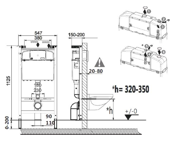 Комплект инсталляции Roca с унитазом Meridian-N Compact 893104110