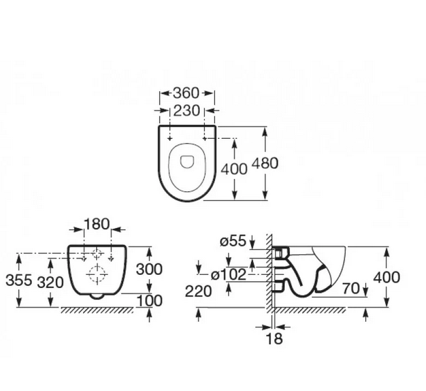 Комплект инсталляции Roca с унитазом Meridian-N Compact 893104110