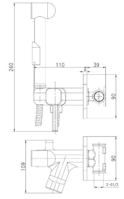 Комплект гигиенического душа Lemark Solo LM7165GM графит