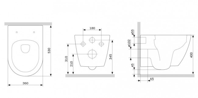 Унитаз подвесной Damixa Apollo DX22C1700SC безободковый с микролифтом