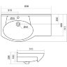 Раковина Santek Коралл 83 1WH110228 с правым крылом