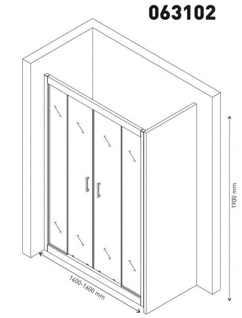 Душевая дверь Berges Porta 140-160 063102