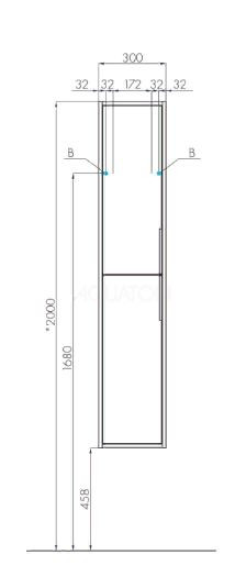 Шкаф-колонна Акватон Рико 1A216603RIB90 белый ясень фабрик