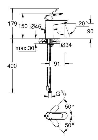 Смеситель Grohe BauEdge 23329000 для раковины