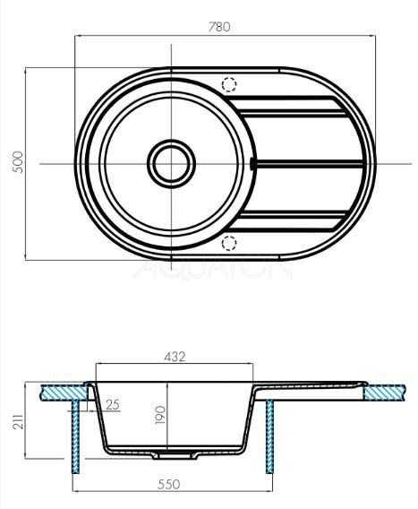 Мойка для кухни Акватон Амира 1A712932AI220 песочная