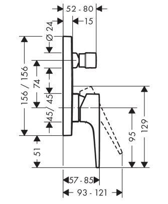 Смеситель Hansgrohe Metropol 32545000 для ванны
