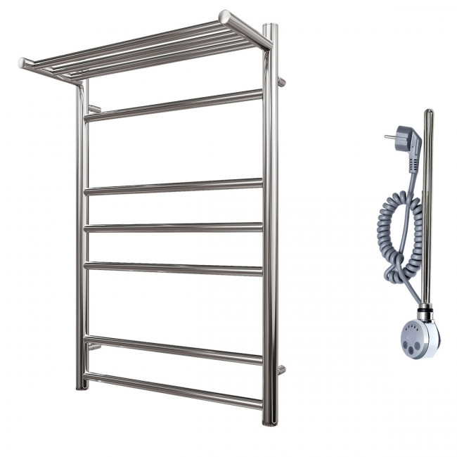 Полотенцесушитель электрический Point Аврора PN10158PE П6 500*800 с полкой левый/правый хром