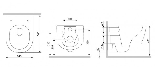 Унитаз подвесной Damixa Jupiter DX77C1700SC безободковый с микролифтом