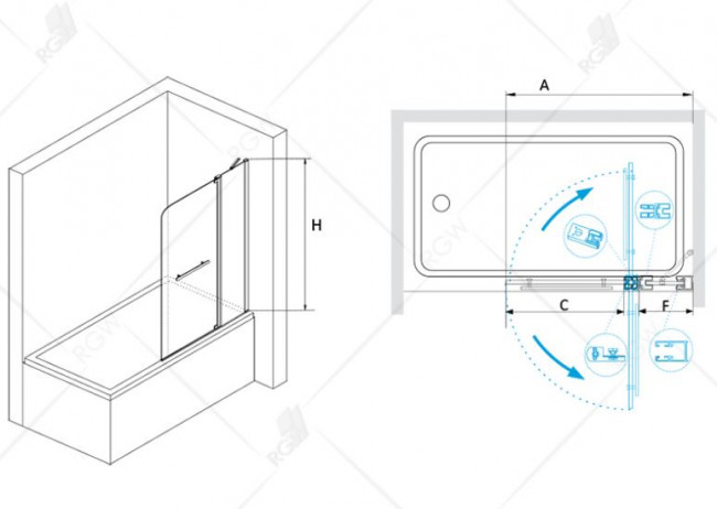 Шторка для ванны RGW SC-03 110 03110311-11 прозрачное