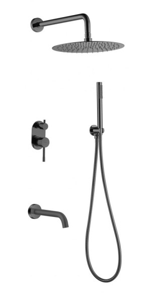 Душевая система Boheme Uno 464-2-SGM встраиваемая оружейная сталь глянец (графит глянец)