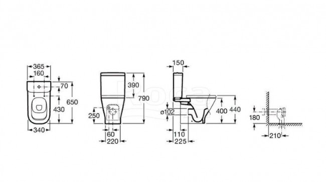 Унитаз Roca Gap 342477000 напольный с бачком 34147000Y без сиденья