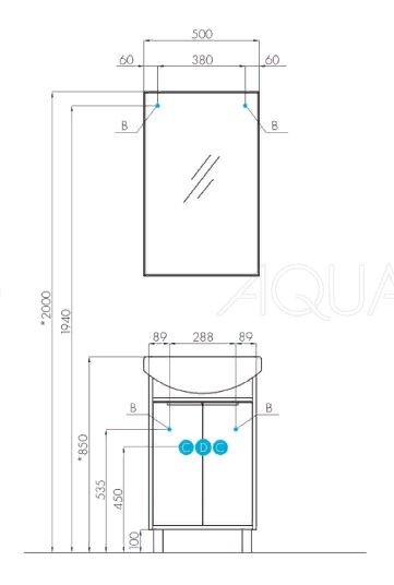 Зеркало Акватон Рико 50 1A216302RI010