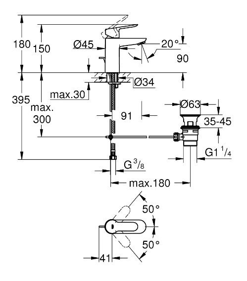 Смеситель Grohe BauEdge 23328000 для раковины