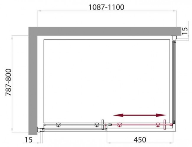 Душевой уголок BelBagno UNO-AH-1-110/80-C-Cr 110*80 прозрачное