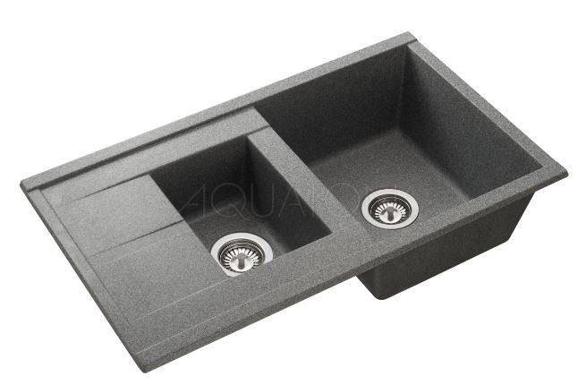 Мойка для кухни Акватон Делия 87 1A716232DE230 две чаши серая