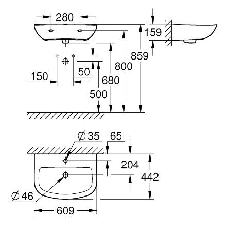 Раковина Grohe Bau Ceramic 60 39421000