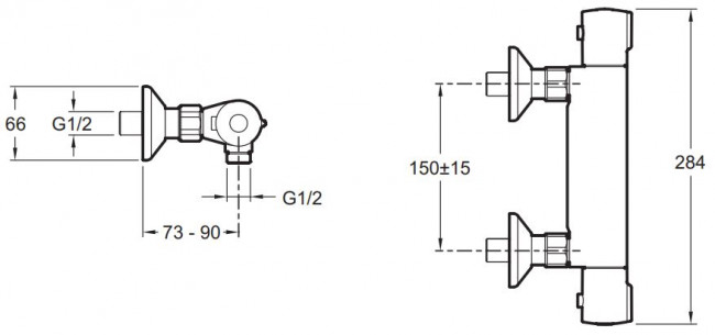 Смеситель Jacob Delafon July E8455-CP для душа термостат