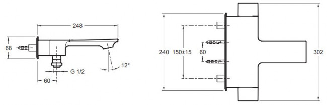 Смеситель Jacob Delafon Stance E9100-CP для ванны