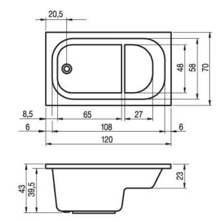 Ванна акриловая Riho Petit 120*70 B149001005
