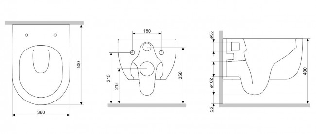 Унитаз подвесной Damixa Scandinavian Pure DX36C1701SC безободковый с микролифтом