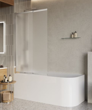 Шторка для ванны BelBagno LUCE-VF-11-90/145-P-Cr рифленое punto