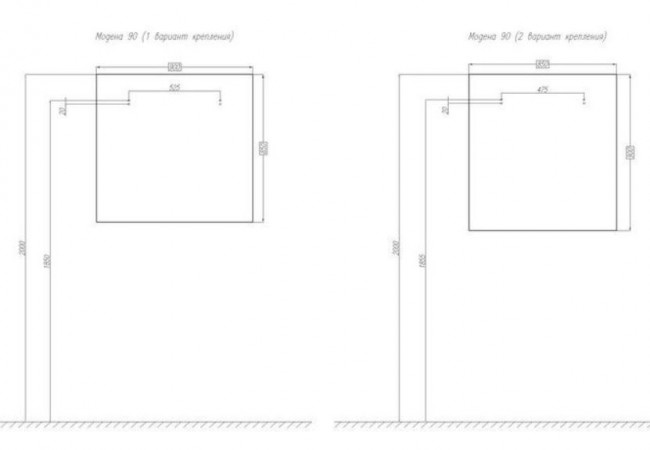 Зеркало Акватон Модена 1AX010MRXX000 черное стекло