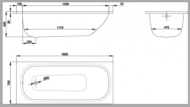 Ванна стальная Bette BetteForm 160*70 2942-000ADPLUS GlasurPlus с шумоизоляцией