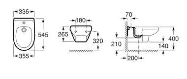 Биде Roca Victoria Laura 35530500S подвесное