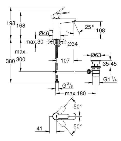 Смеситель Grohe BauEdge 23758000 для раковины