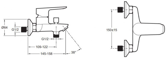 Смеситель Jacob Delafon Oscar E29844-CP для ванны