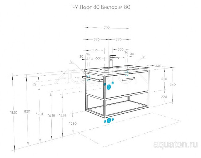 Тумба под раковину Акватон Лофт Фабрик 80 1A242401LTDU0 дуб эндгрейн
