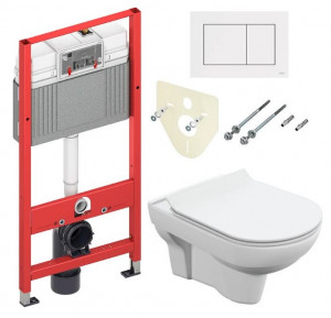 Комплект инсталляции TECE Base с безободковым унитазом Cersanit City Clean On SET-TC-WHITE