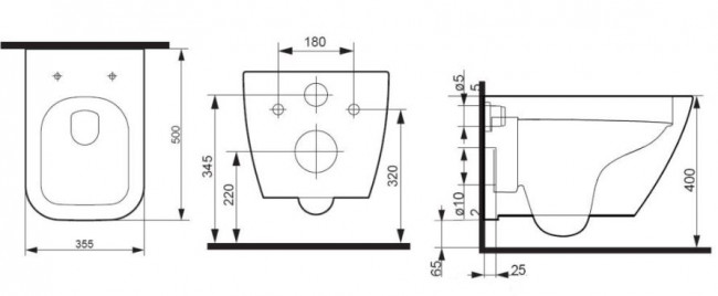 Унитаз подвесной Am.Pm Spirit V2.0 FlashClean C701701SC безободковый с микролифтом