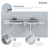 Душевая система Vincea Desire VSFS-1D1TBG с термостатом брашированное золото