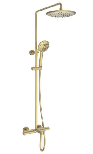 Душевая система Vincea Desire VSFS-1D1TBG с термостатом брашированное золото