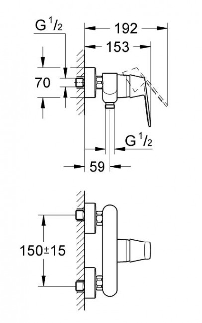 Смеситель Grohe Eurosmart Cosmopolitan 32837000 для душа