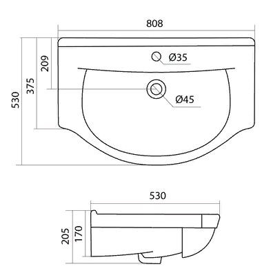 Раковина Santek Эльбрус 80 1WH109653